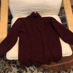 Maroon Madewell Waffle Knit Mock Neck Sweater